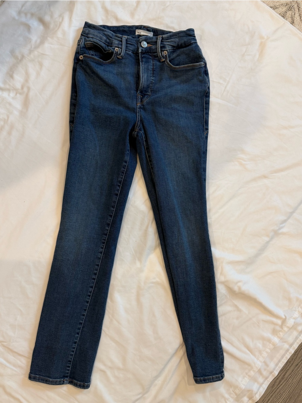 Good American Good Legs Straight Jeans | Size 25 | Mid Rise Slim Straight